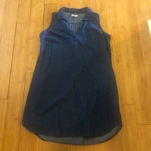 Sleeveless denim midi dress; Old Navy; size large; 100% cotton